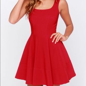 Red Lulu’s Skater Dress Size Small